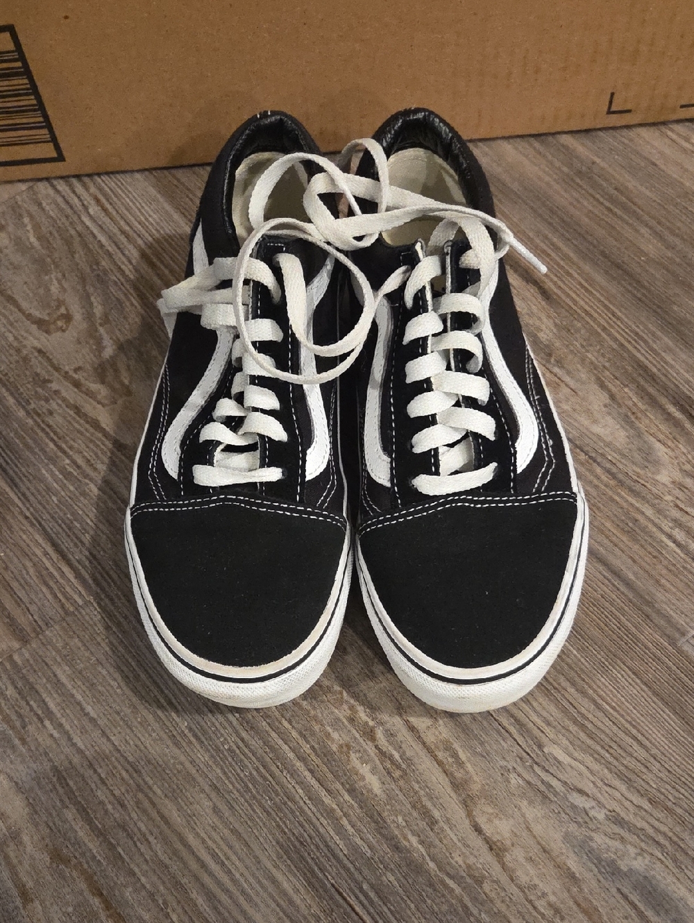 Vans Black and White Old Skool Low-Top Sneakers